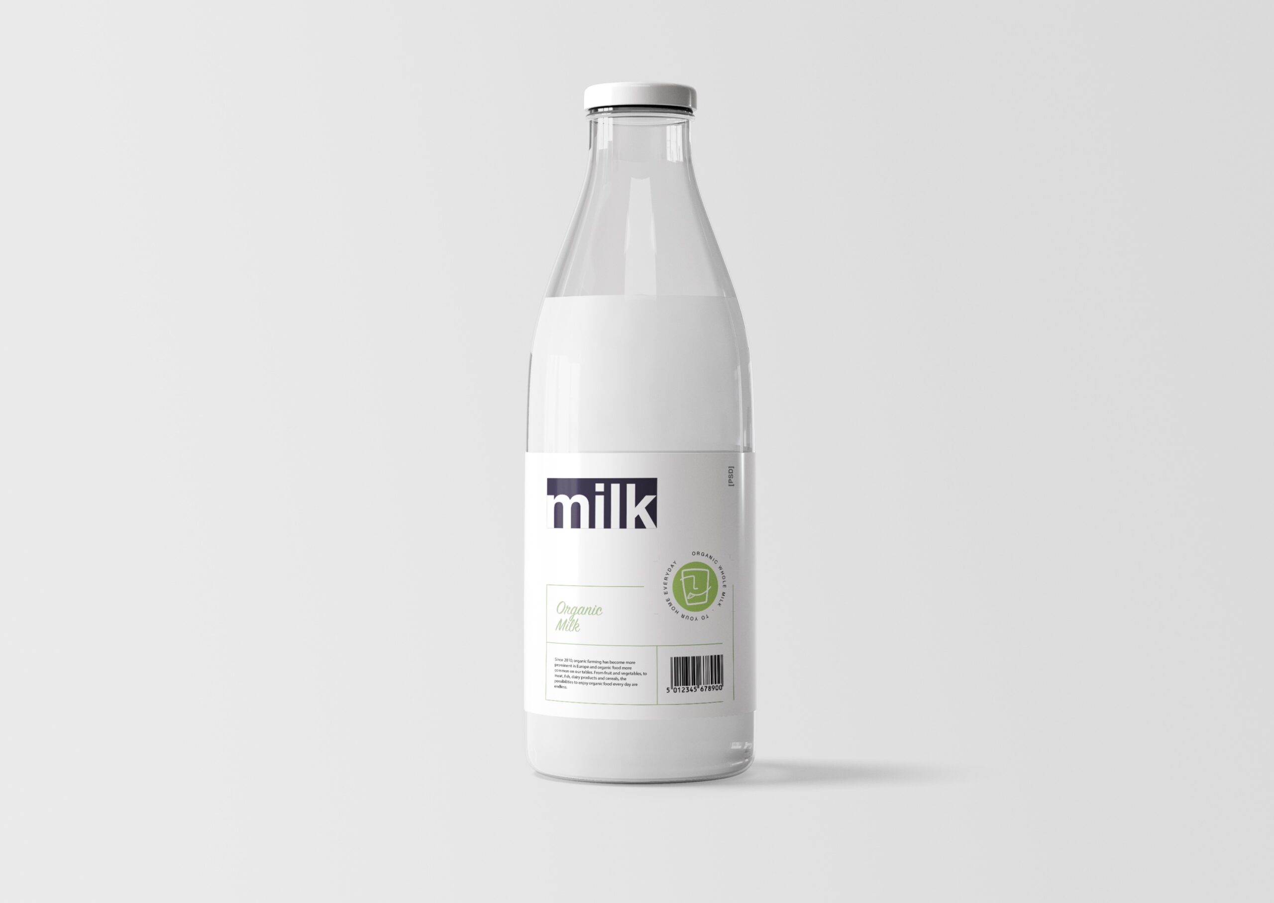 Fles melk met Logo Organic